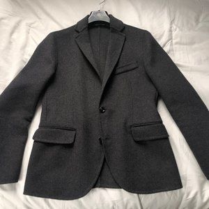Mango Man Grey Unstructured Wool Blend Blazer